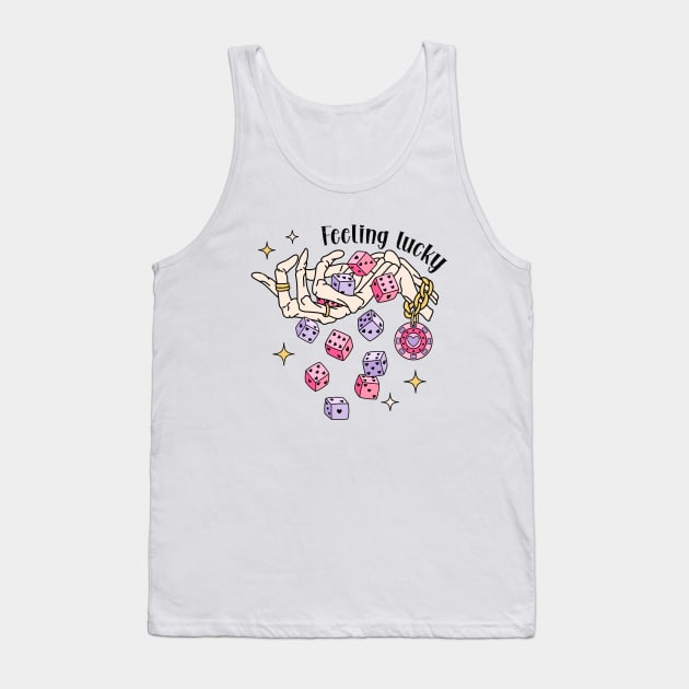 Feeling Lucky Skeleton Love Tank Top by Nessanya